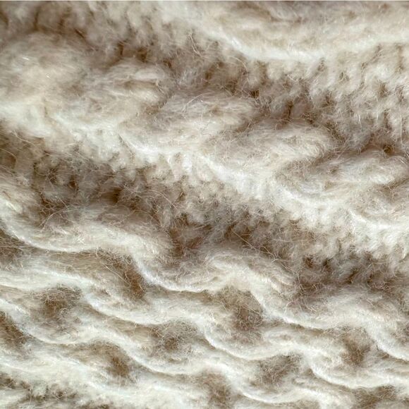 Polo Ralph Lauren Aran Knit Wool Alpaca Blend Mock Turtleneck Sweater in Cream - Picture 10 of 16